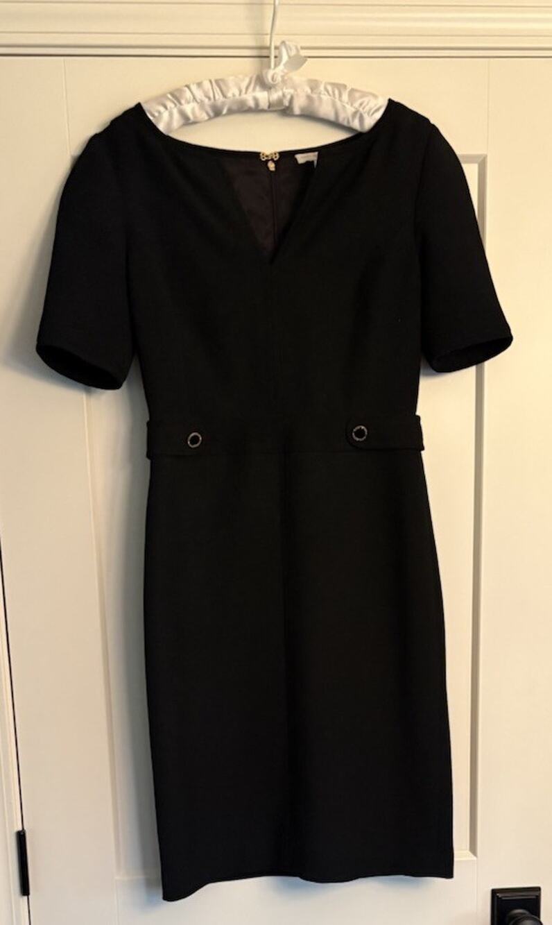 Tory Burch Sz 4 Lydia Black Wool Blend Sheath Dress